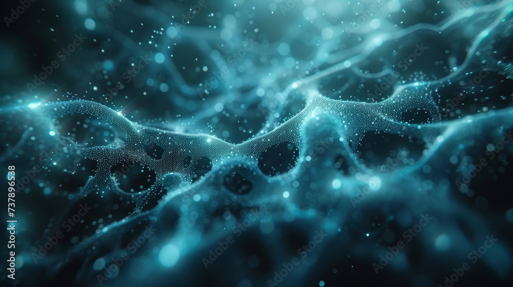 Poster illustration of an abstract technology network background
