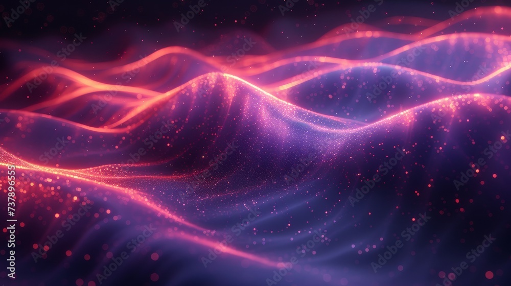 Poster modern purple blue gradient flowing wave lines on dark abstract background. vector illustration of f