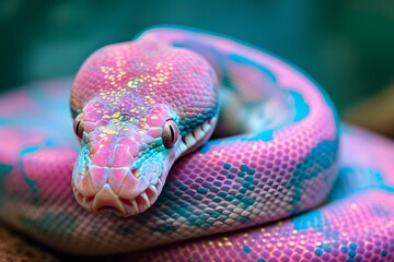pink blue scaly snake colorful scales rare exotic hybrid 