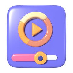 Video Buffering 3D Illustration Icon