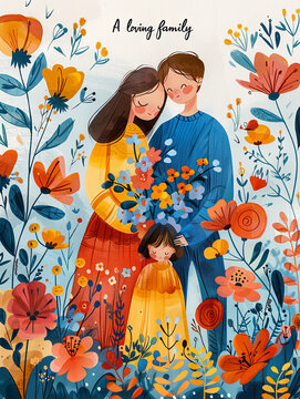 happy love family flower