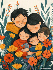 happy love family flower