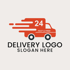 delivery service logo, icon and vector illustration