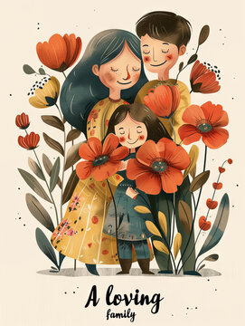 happy love family flower