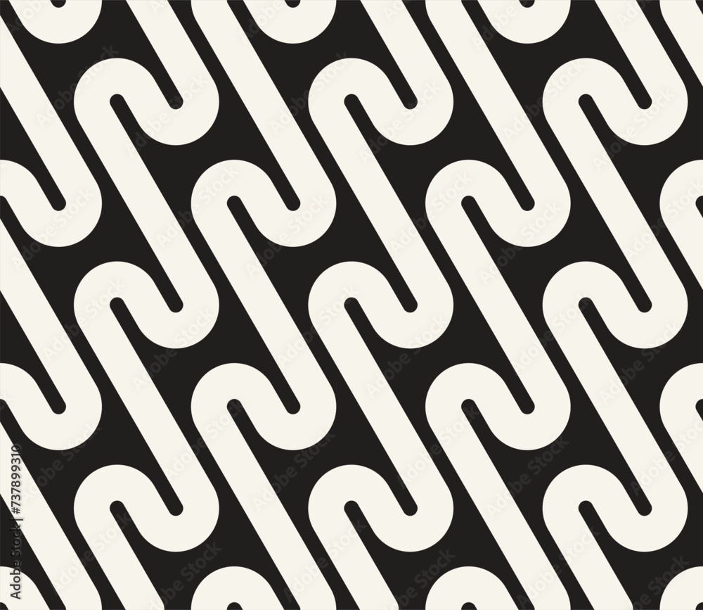 Wall mural vector seamless pattern. repeating geometric elements. stylish monochrome background design.