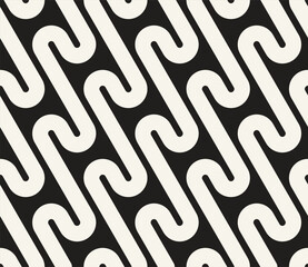 Vector seamless pattern. Repeating geometric elements. Stylish monochrome background design.