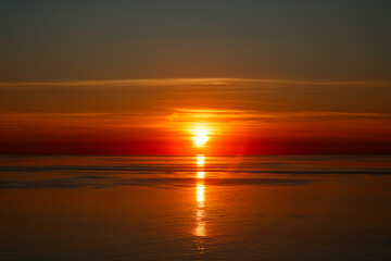 Magical sunset over the Gulf of Finland, Baltic sea