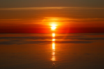 Magical sunset over the Gulf of Finland, Baltic sea