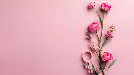 Happy Women's Day background. Background with 3D flowers. 