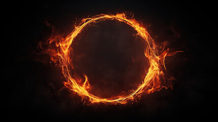 Fototapeta premium Fire circle shape. isolated on white background