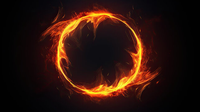 Fire circle shape. isolated on white background