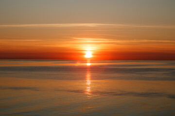 Fototapeta na wymiar Magical sunset over the Gulf of Finland, Baltic sea