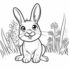 Bunny Coloring Pages for Preschoolers and Kids