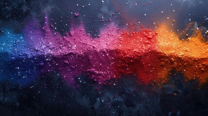 Image of Holi powder for Holi festival on dark or grunge background.