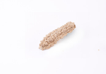 Wild caught dried sea cucumber isolated in white background