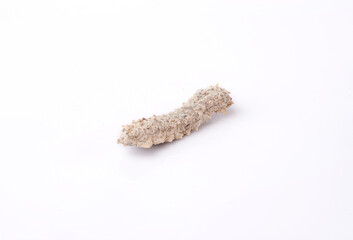 Wild caught dried sea cucumbers isolated in white background