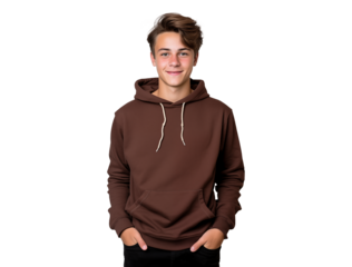 portrait of cheerful teenager boy with casual attire, friendly young guy