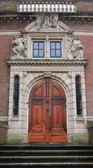 Amsterdam Royal Tropical Institute Building Entrance with Sculpted Decoration, Netherlands