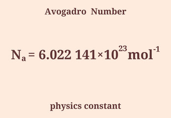 Avogadro Number. Physics constant. Education. Science. Vector illustration.