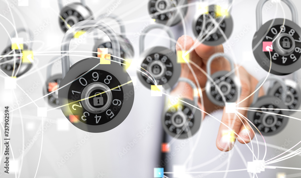 Aufkleber security data code digital concept