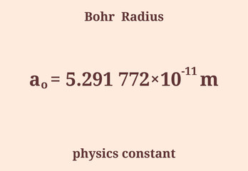 Bohr Radius. Physics constant. Education. Science. Vector illustration.