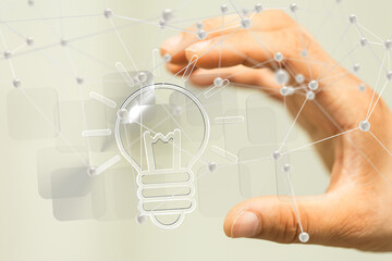 lamp idea holding in hand 3d
