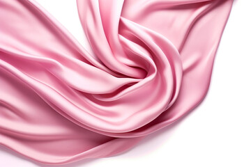 Obraz premium Pink silk fabric with smooth folds on it's side.