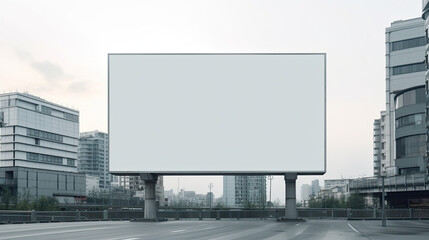 Obraz premium Large billboard advertisement and marketing mockup on modern building during daylight