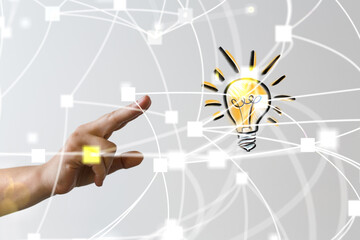 idea lamp concept in hand.