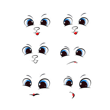 set of cartoon eyes expression