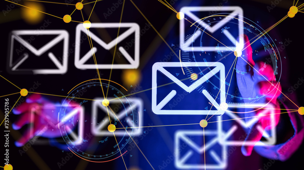 Poster mail communication support contact concept service