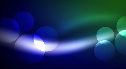 Shiny Light Neon Bubble Circles. Vector illustration For Wallpaper, Banner, Background, Card, Book Illustration, landing page