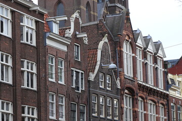 Fototapeta premium Amsterdam Haarlemmerstraat Brick Building Facades, Netherlands