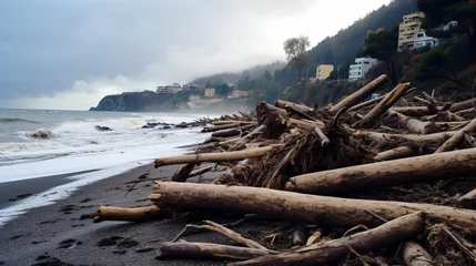 Fototapeten Coastal storm in Liguria Northern Italy. © Salman