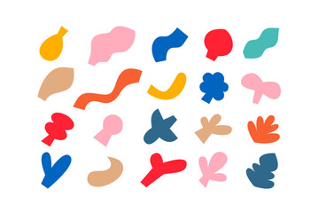 Editable collection of abstract vector shapes. DIY graphic kit to create your own aesthetic art and design. Use on printable product, presentation, infographics, content, publication, packaging, UI