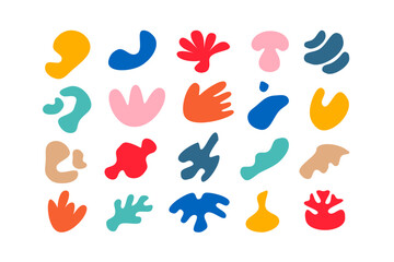 Editable collection of abstract vector shapes. DIY graphic kit to create your own aesthetic art and design. Use on printable product, presentation, infographics, content, publication, packaging, UI