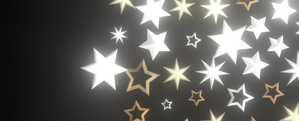 Descendant Christmas Constellations: Mind-Blowing 3D Illustration of Falling Festive Star Patterns