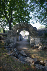 Fototapeta na wymiar Sepino - Molise - Italy - Archaeological site of Altilia: Access door to the amphitheater