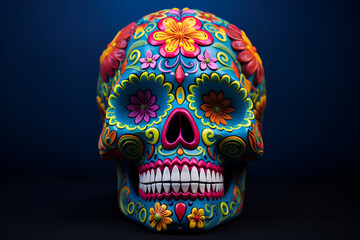 skull on black background