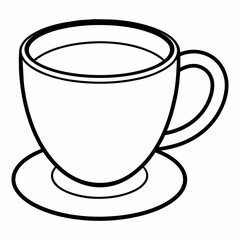 A coffee cup in line art vector