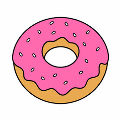 A donut in line art vector