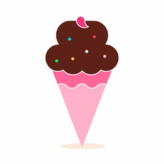 A vector representation of ice cream in line art
