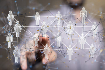 conference Digital Network and data concept 3d - neural network exposure digital