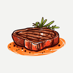 beef steak design illustration vector pack