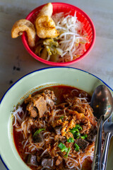 Khanom Jeen Nam Ngiao is a food from northern Thailand