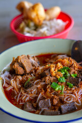 Khanom Jeen Nam Ngiao is a food from northern Thailand