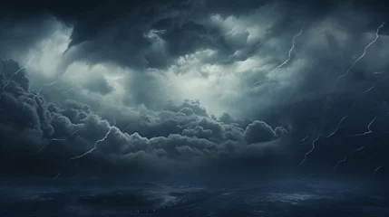 Gordijnen Dark dramatic sky and clouds © Salman
