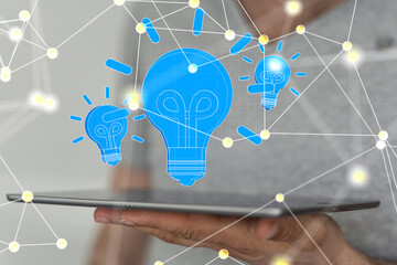 solution concept business idea lamp