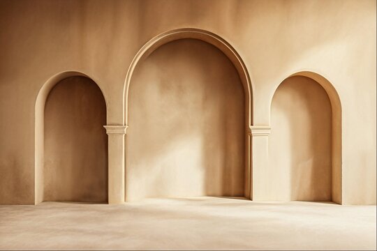 Minimalist Arched Architecture in Earth Tones