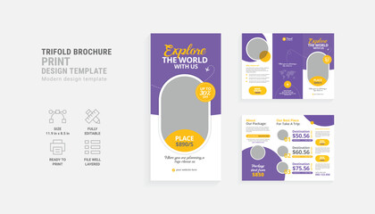 Creative Trifold Brochure Design for Your Travel Agency Adventures